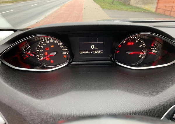 Peugeot 308 cena 29900 przebieg: 59057, rok produkcji 2018 z Kalety małe 277